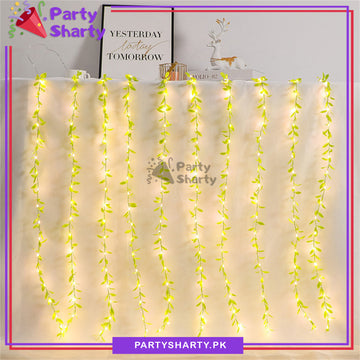 Leaves LED Icicle Fairy Light Curtain Lights Electric Operated for Party Celebration & Home Decorations